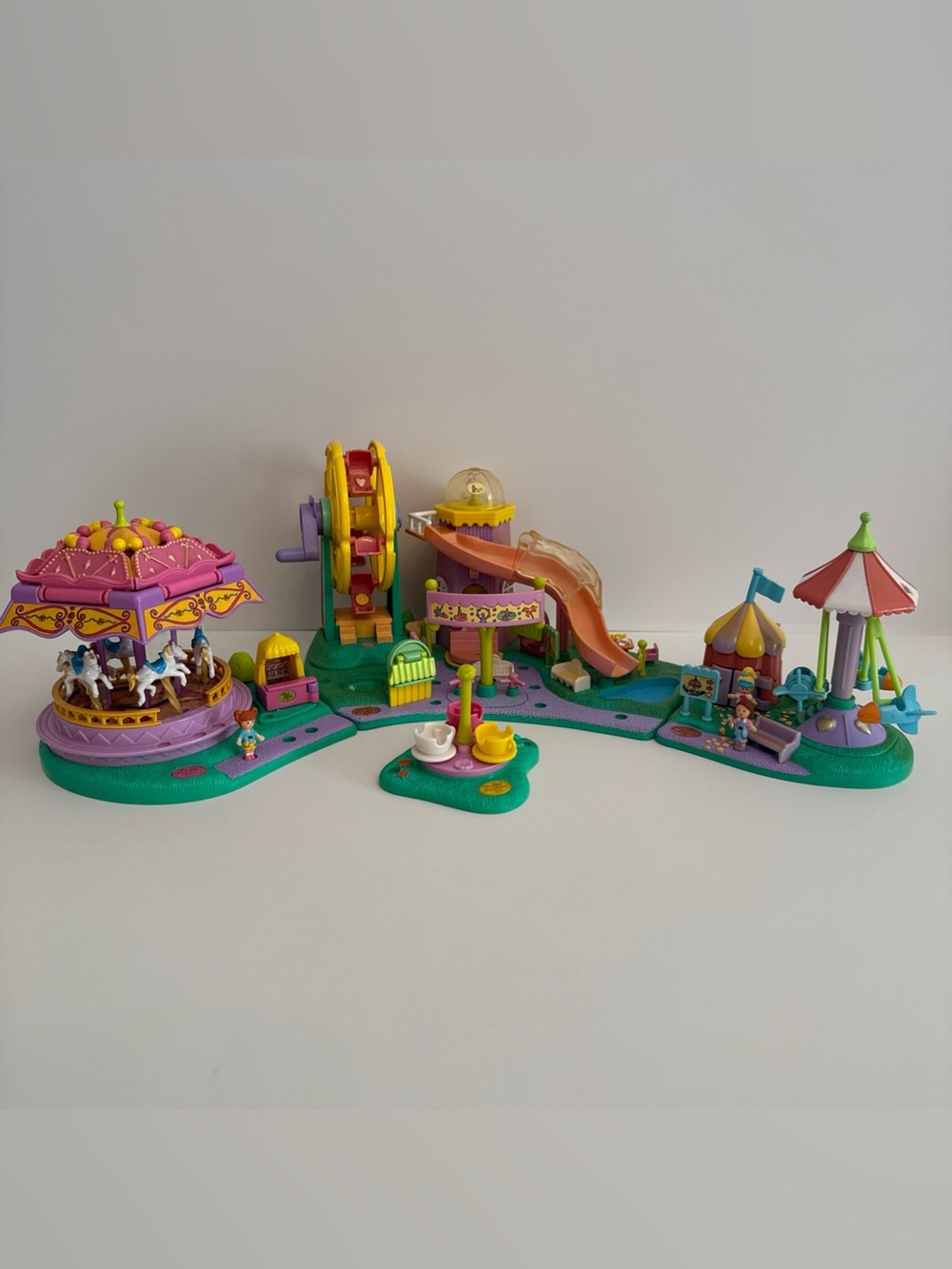 1996 Polly Pocket Fun Fair- Magical Carosel, Rides and Surprises and Rocket Ride